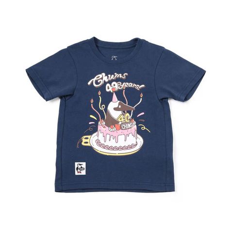 【CHUMS】Kids 40 Years Cake T短袖上衣 深藍色-CH211321N001