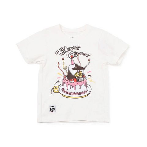 【CHUMS】Kids 40 Years Cake T短袖上衣 白色-CH211321W001