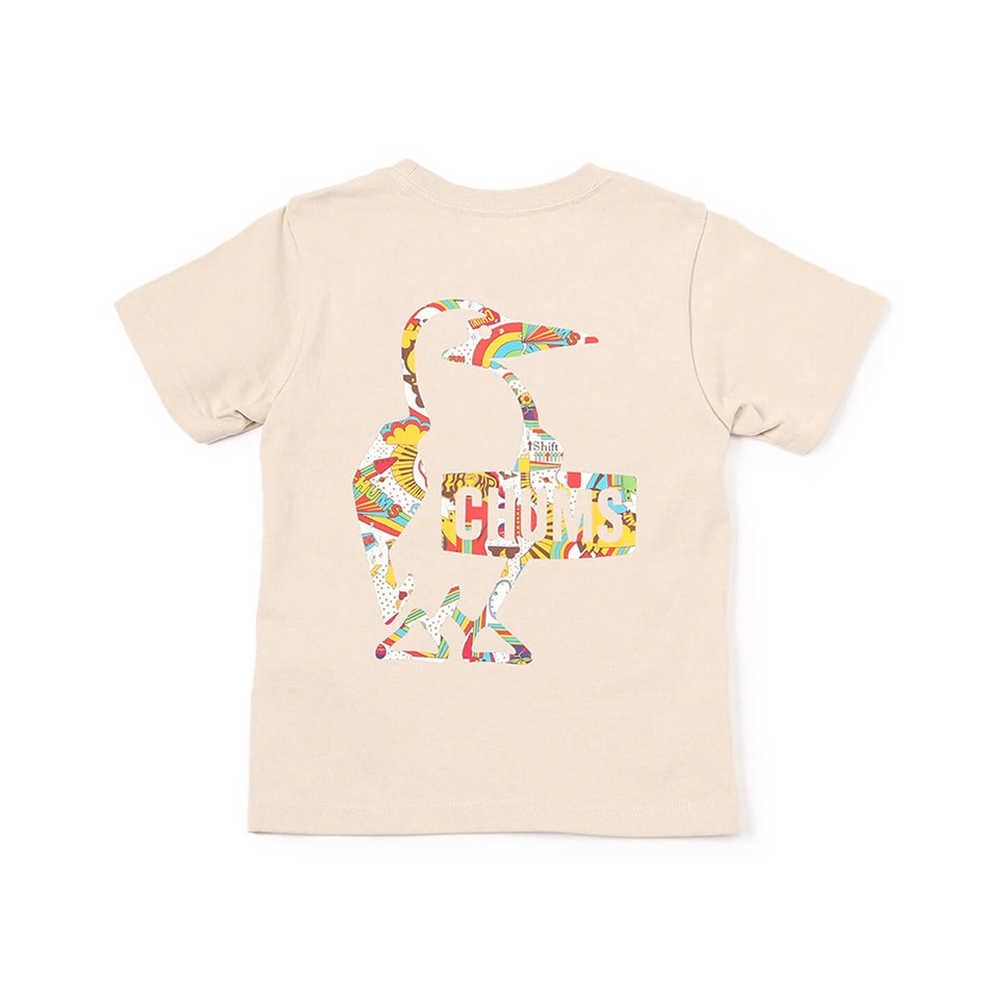  【CHUMS】Kids Booby Logo Rainbow Islands T短袖上衣 米灰色-CH211320G057