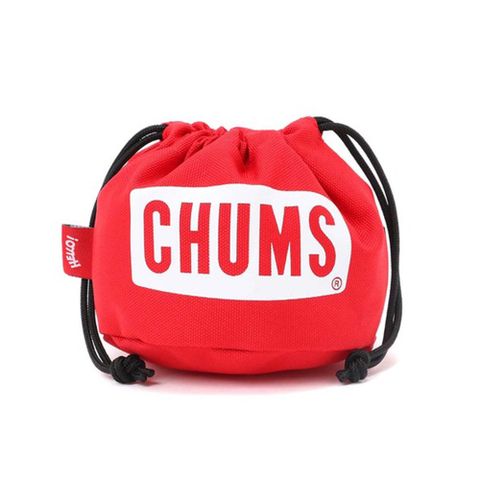 CHUMS Logo Drawstring Tool Case S 男女 瓦斯收納袋 紅