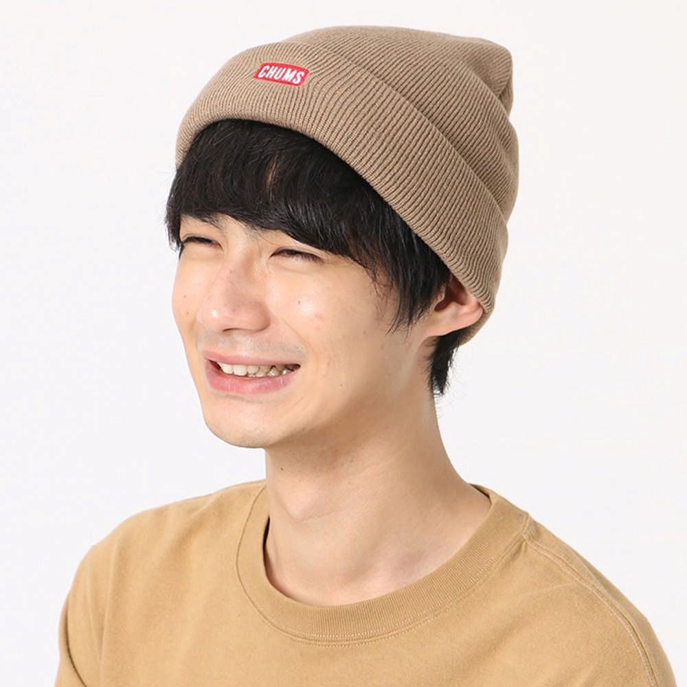 CHUMS Logo Short Knit Cap 男女 針織帽  淺棕