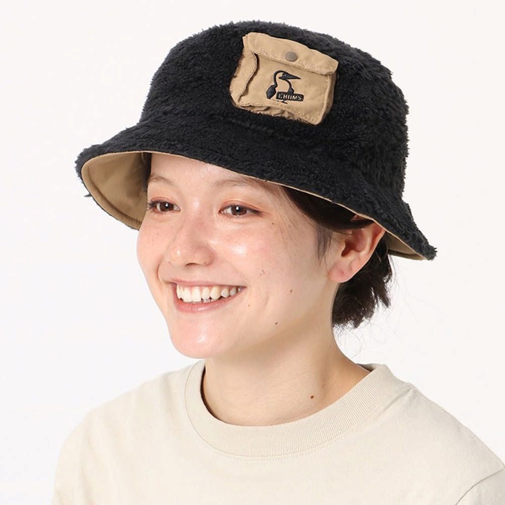 CHUMS Elmo Fleece Reversible Bucket Hat 男女 雙面保暖帽 黑/淺棕