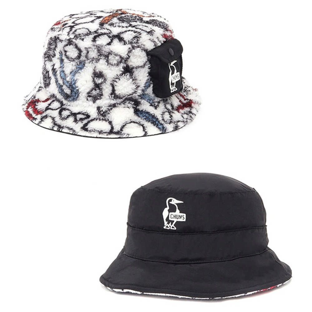 CHUMS Elmo Fleece Reversible Bucket Hat 男女 雙面保暖帽 Glasses/黑