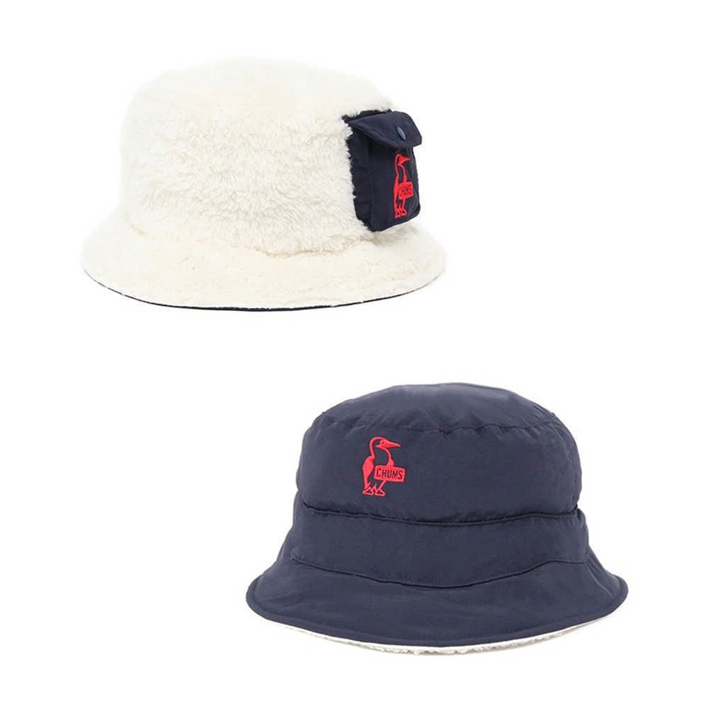 CHUMS Elmo Fleece Reversible Bucket Hat 男女 雙面保暖帽 白/藍