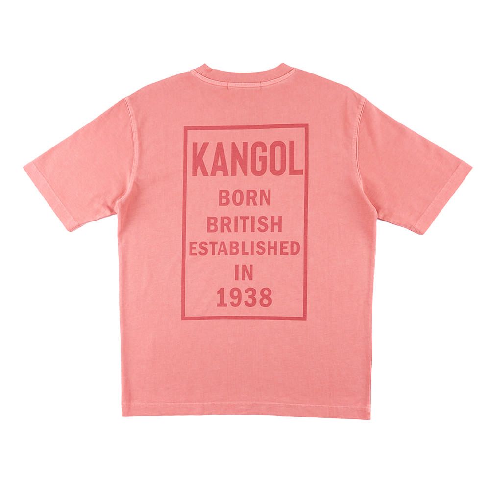 KANGOL 男女 中性水洗印花T 中橘-6325100752