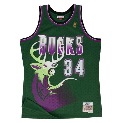 【Mitchell &amp; Ness】 G2二代 Swingman復古球衣 公鹿隊 96-97 #34 Ray Allen