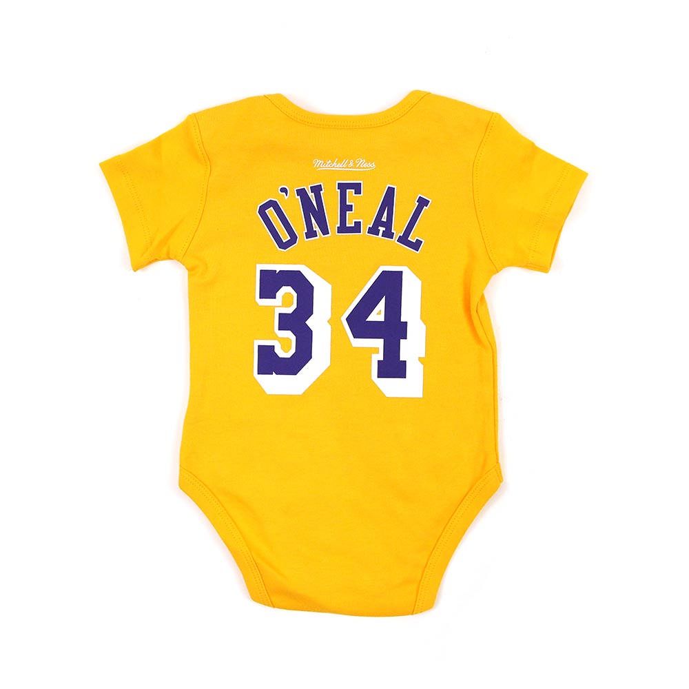 NBA M&N NBA 新生兒 包屁衣 湖人隊 #34 Shaquille ONeal