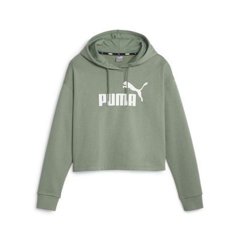 PUMA 【官方旗艦】基本系列Ess Logo短版長厚連帽T恤 女性 58686948