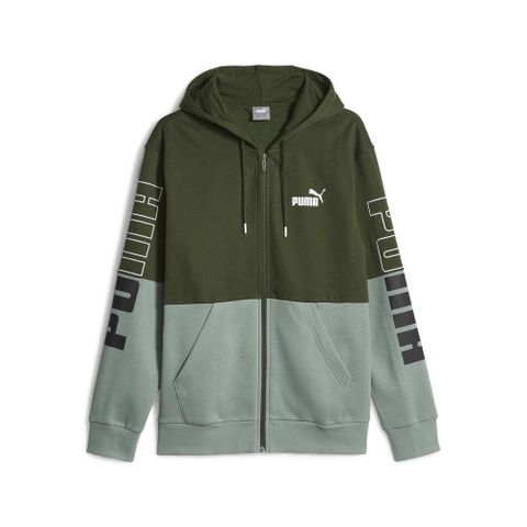 PUMA 彪馬 【PUMA官方旗艦】基本系列Power撞色連帽外套 男性 67591131