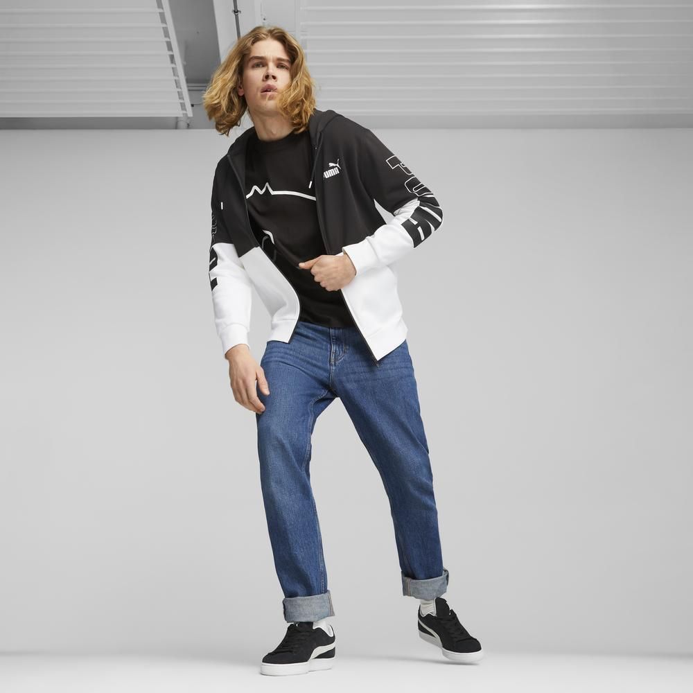 PUMA 彪馬 【PUMA官方旗艦】基本系列Power撞色連帽外套 男性 67591101