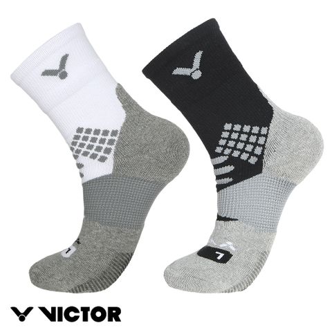 【VICTOR 勝利體育】羽球機能襪 1雙/盒裝(C-5113 A/C 白/黑)