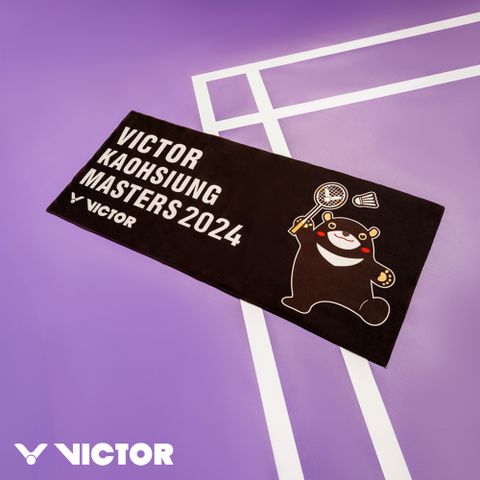 VICTOR 勝利體育 2024高雄大師賽紀念運動毛巾(C-VKO24 C 黑)