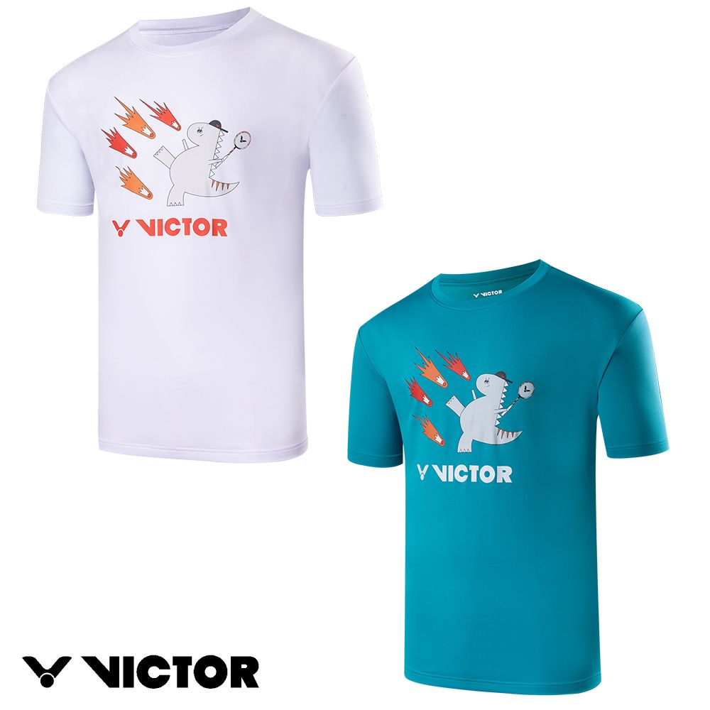 VICTOR 勝利體育 恐龍的逆襲T-shirt(T-2401 A/F 白/青藍)