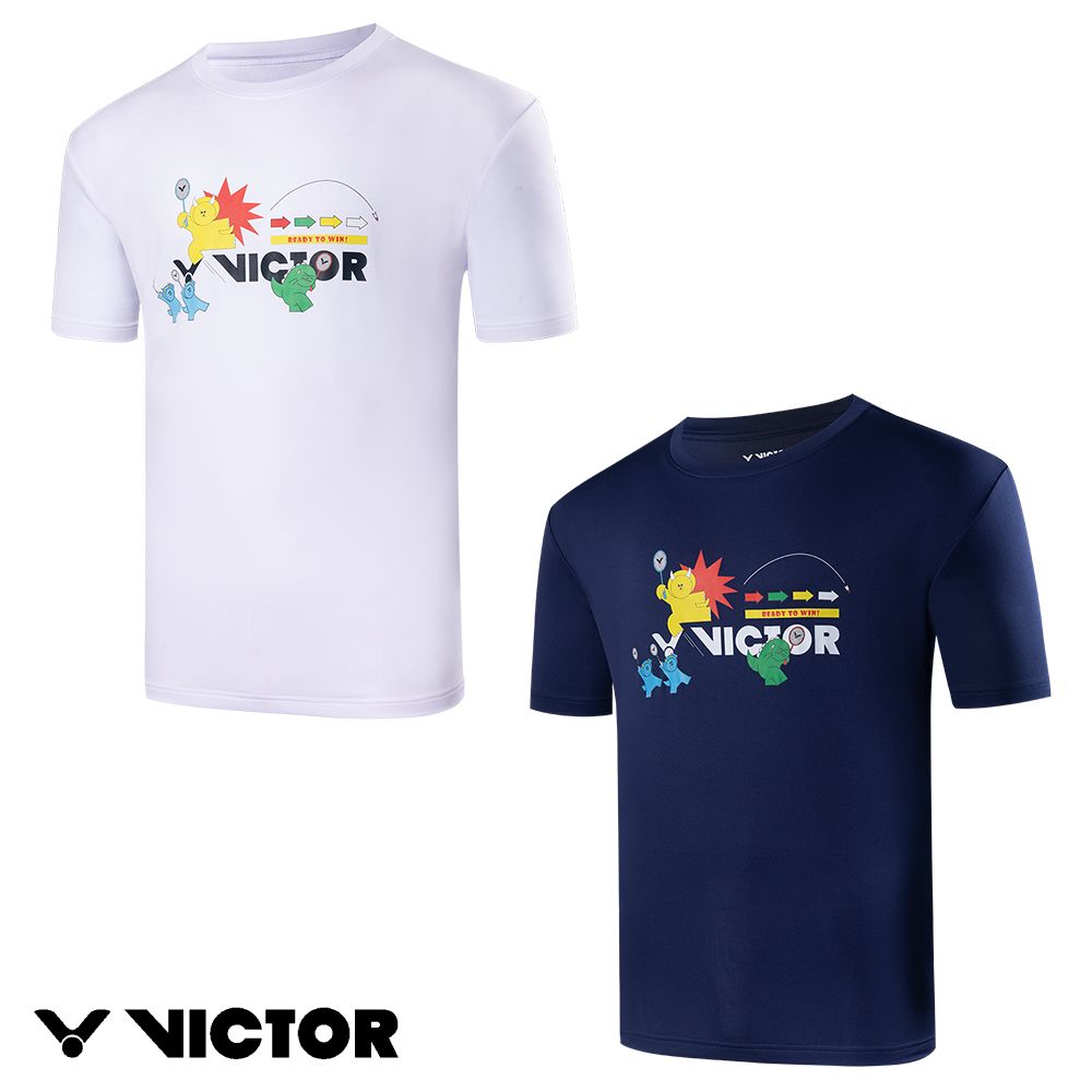 VICTOR 勝利體育 恐龍電玩T-shirt(T-2402 A/B 白/深藍)