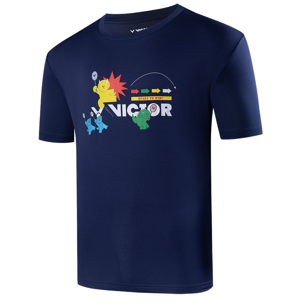 VICTOR 勝利體育 恐龍電玩T-shirt(T-2402 A/B 白/深藍)