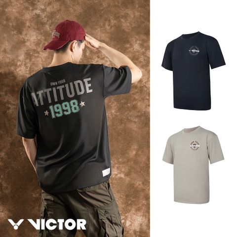 VICTOR 勝利體育 x LZJ 聯名系列T-shirt(T-4503LZJ H/C 棕灰/碳黑)