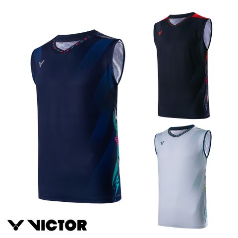 VICTOR 勝利體育 李梓嘉專屬賽服背心 中性款(T-40006 B/世紀藍 C/黑 H/寒空灰)