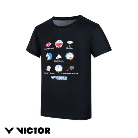 VICTOR 勝利體育 哆啦A夢限定系列兒童T-Shirt(T-503JRDRM C/黑)