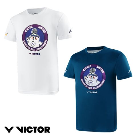 VICTOR 勝利體育 2025亞錦賽紀念商品針織T-shirt 中性款(T-BAC2502 A/白 M/摩納哥藍)