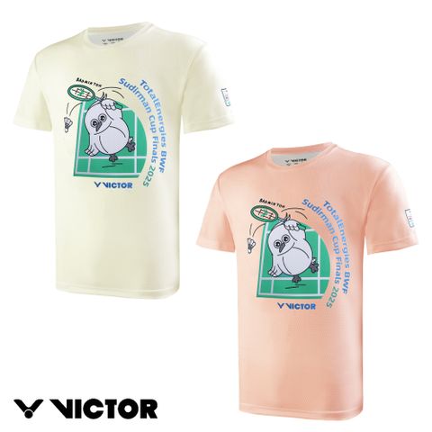 VICTOR 勝利體育 2025蘇迪曼盃紀念針織T恤 中性款(T-SC2503 L/古董白 O/日落橘)