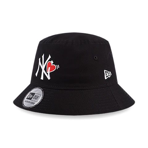 【NEW ERA】漁夫帽 VALENTINE - WITH HEART 紐約洋基 黑-NE13529211
