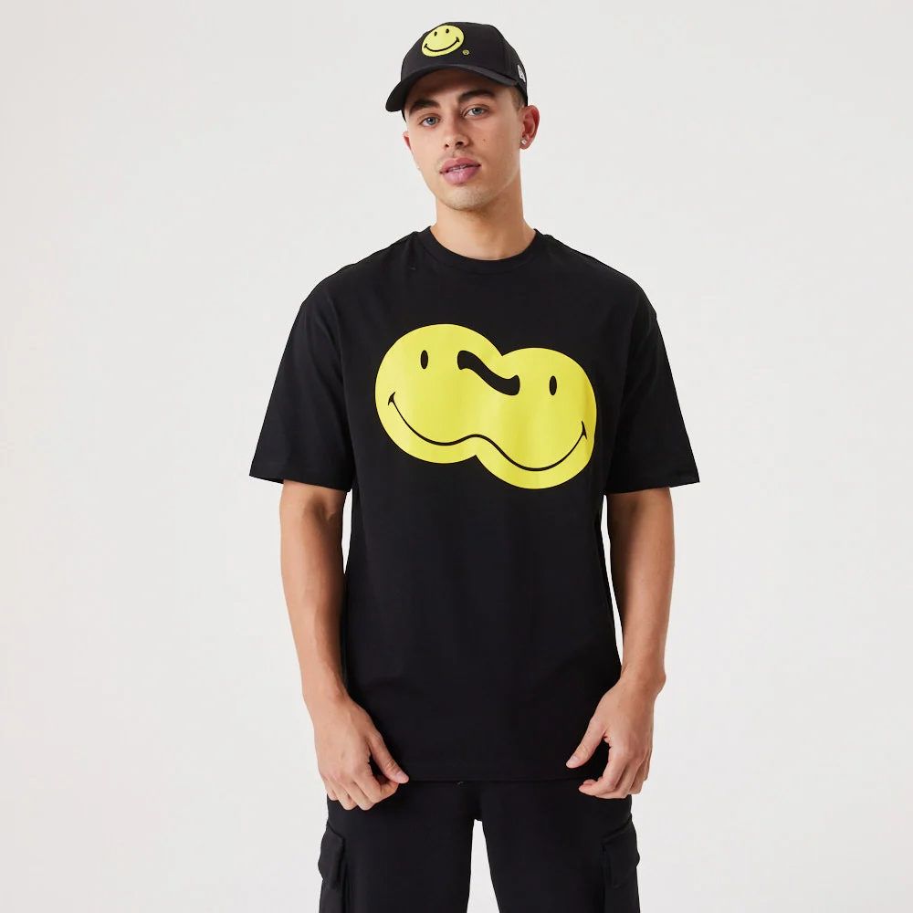 NEW ERA 男女 短袖Tee SMILEY DOUBLE LOGO 黑