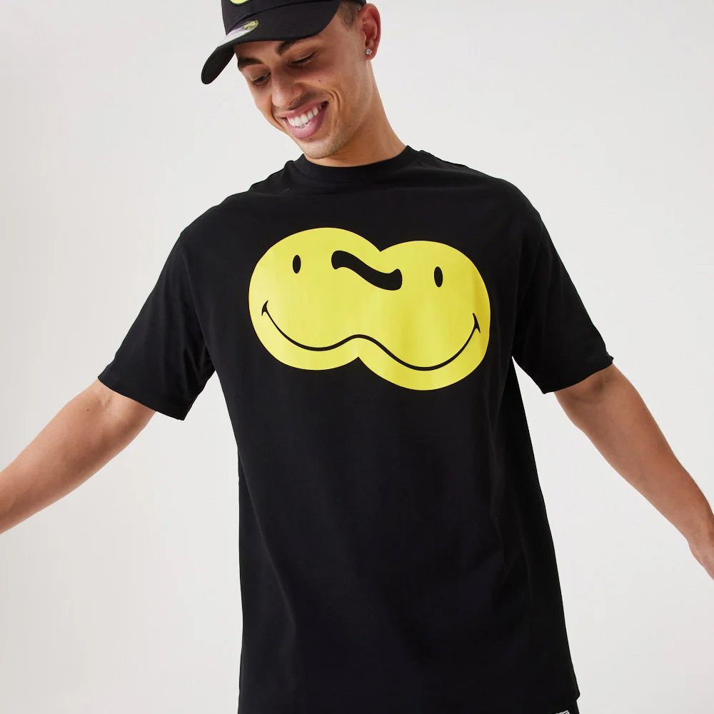 NEW ERA 男女 短袖Tee SMILEY DOUBLE LOGO 黑