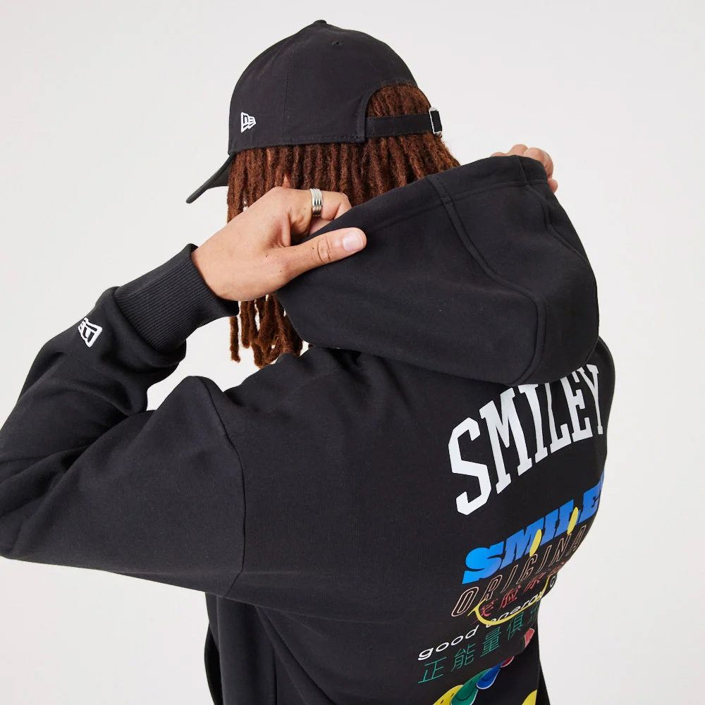 NEW ERA 男女 連帽Tee SMILEY MULTI LOGO 黑