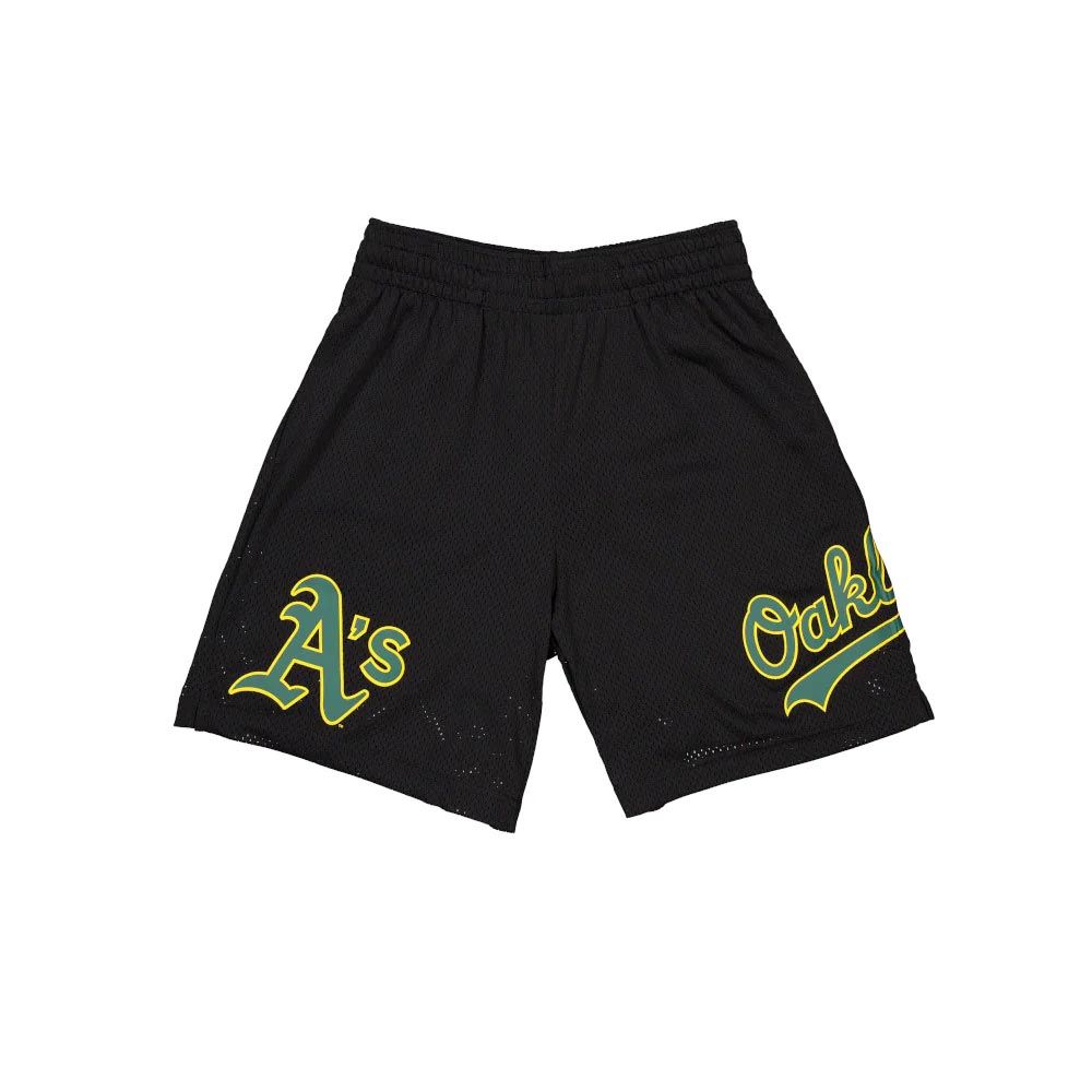 NEW ERA 短褲 Q124Shorts 奧克蘭運動家 黑-NE60500406