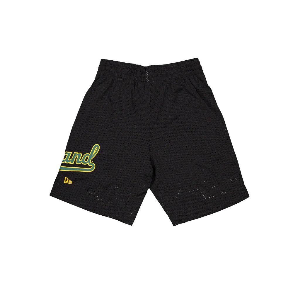 NEW ERA 短褲 Q124Shorts 奧克蘭運動家 黑-NE60500406