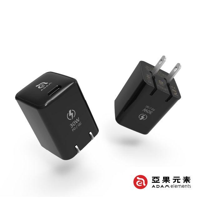 Adam 亞果元素 OMNIA X3 USB-C PD / QC 3.0 30W 迷你快速電源供應器 黑