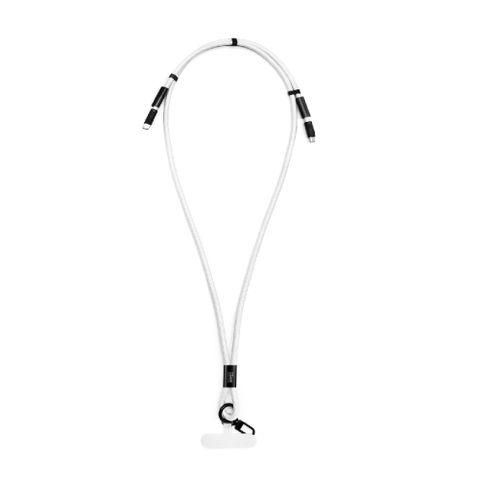 iSee USB-C TO C 2in1 60W PD快充掛繩 1.5M(IC-CC236)白色