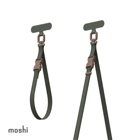 【moshi】二合一背帶/手腕帶 (PU) with Adapter - Moss Green