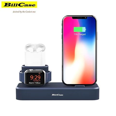 Bill Case 2019 全新 三合一 蘋果設備專用 經典整合式充電座 iPhone / AirPods / Apple Watch 寶藍