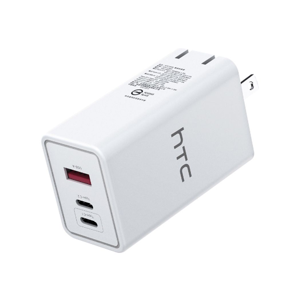 HTC 宏達電  65W GaN 3孔快充頭CH02【盒裝】