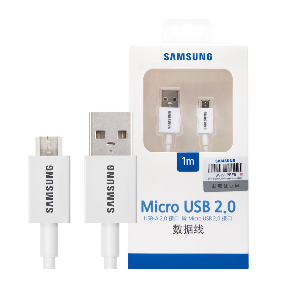 Samsung 三星 原廠 1M Micro USB 充電線 - 白色 (盒裝)