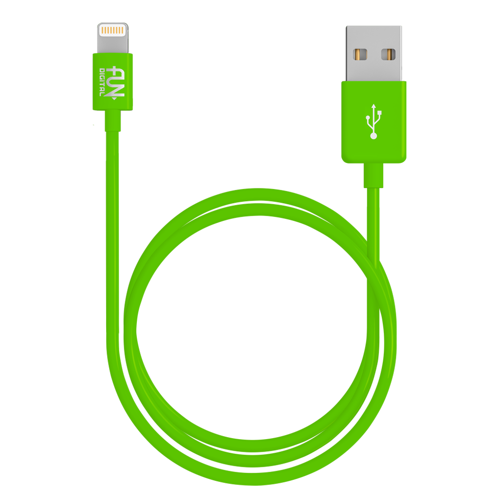 FUNDIGITAL  MFi認證 Apple Lightning cable 8Pin 充電傳輸線 1M-綠
