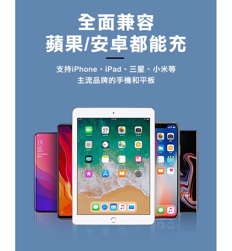 全面兼容蘋果/安卓都能充支持iPhone、iPad、三星、小米等主流品牌的手機和平板193527A