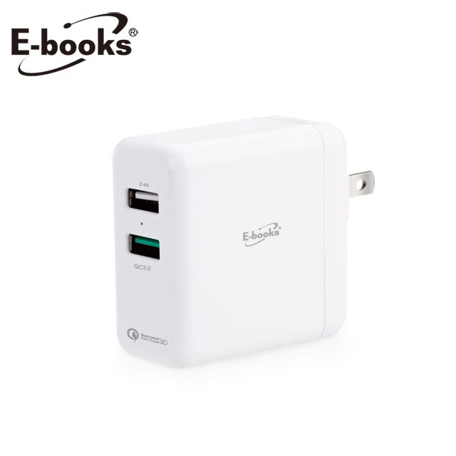 E-books  B40 高效能QC3.O雙孔充電器