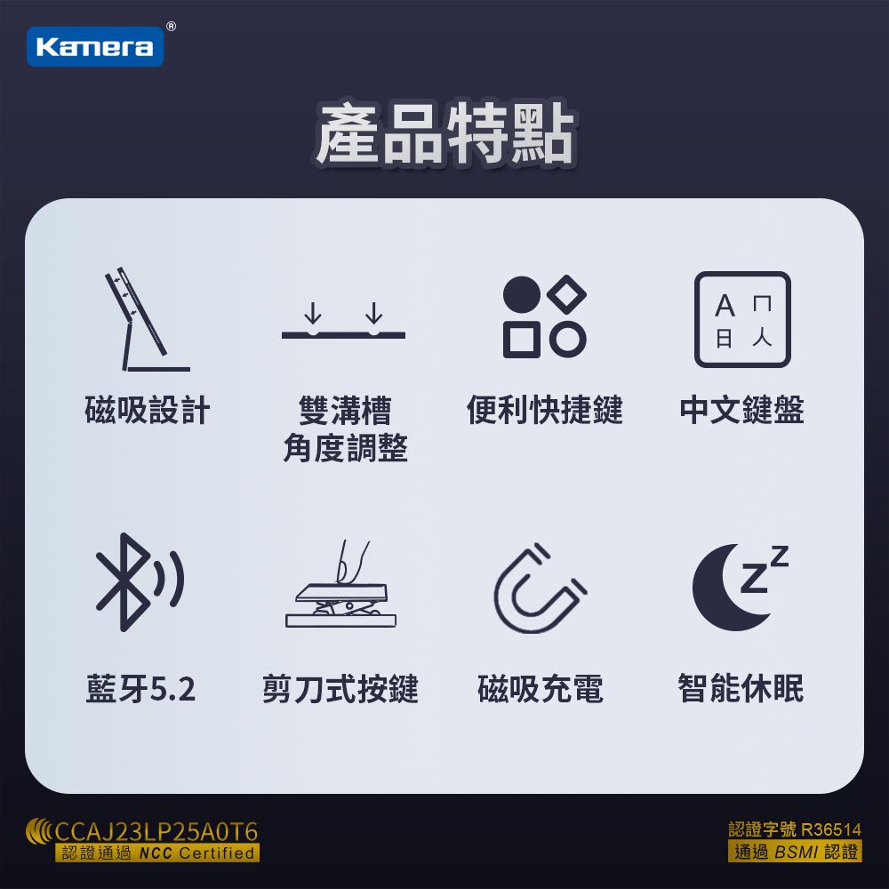 Kamera 佳美能 F15 磁吸鍵盤保護套組