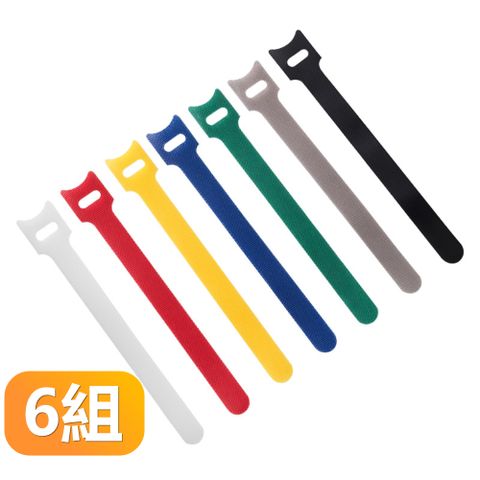 自黏拆式3C線材收納綁帶旅用萬用束帶可重覆使用魔術氈束帶-6組