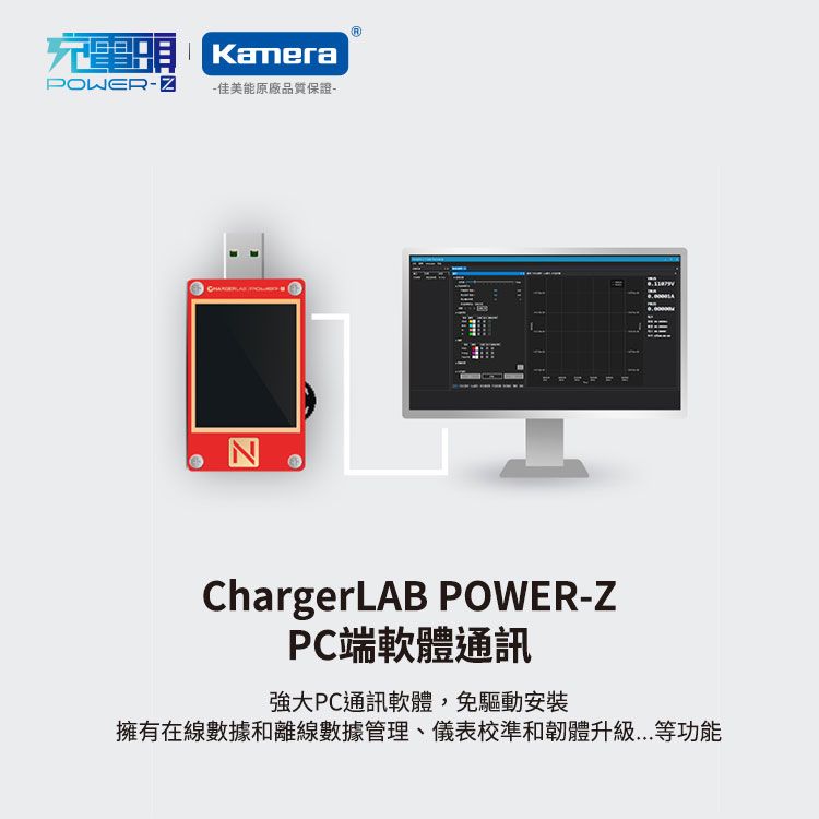 POWER-Z USB PD高精度測試儀 KT002 螢幕數據顯示 快充協議 檢測電壓電流