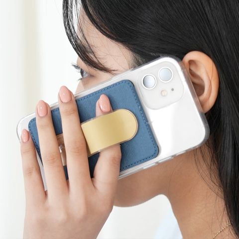 韓國 momostick All In One 手機架/湖水藍 (MagSafe 無線充電 磁吸充電 手機支架 卡片夾 手機扣環)