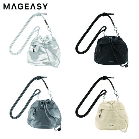 MAGEASY Flip Bucket 3L雙面防潑水抗污拉鍊夾層磁吸釦件抽繩水桶包(含掛繩)