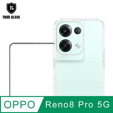 T.G手機保護超值2件組(透明空壓殼+鋼化膜)for OPPO Reno8 Pro 5G● 全面保護 一次到位