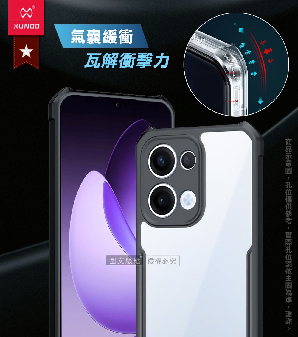 XUNOD氣囊緩衝瓦解衝擊力文版權 侵權必究圖