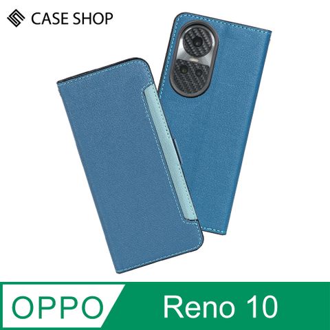 CASE SHOP OPPO A78 5G前收納側掀皮套-藍