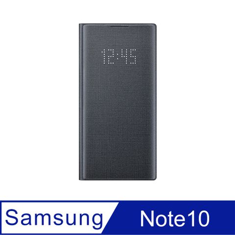 SAMSUNG GALAXY Note10 LED 原廠皮革翻頁式皮套 黑色(公司貨-盒裝)