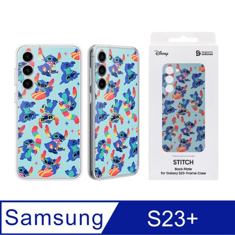 Samsung 三星 原廠 S23+ 史迪奇聯名背板TOS916 (適用邊框背蓋兩用保護殼)