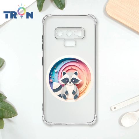 TRON 三星 NOTE 9 可愛紙雕浣熊 四角防摔殼 手機殼